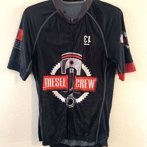 VIE 13 Cycling Jersey Mens 2xl xxl Short Sleeve Full Zip Cool Touch Black Red